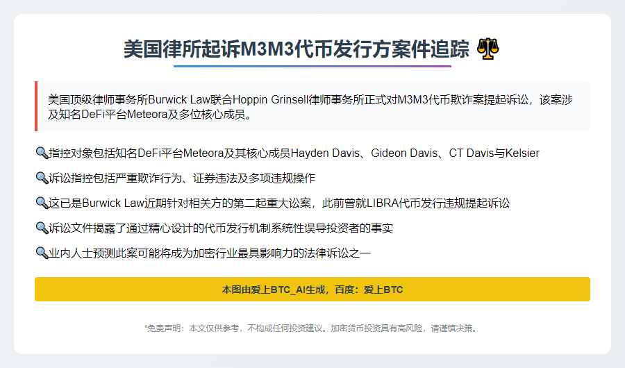 美律所起诉M3M3代币发行方
