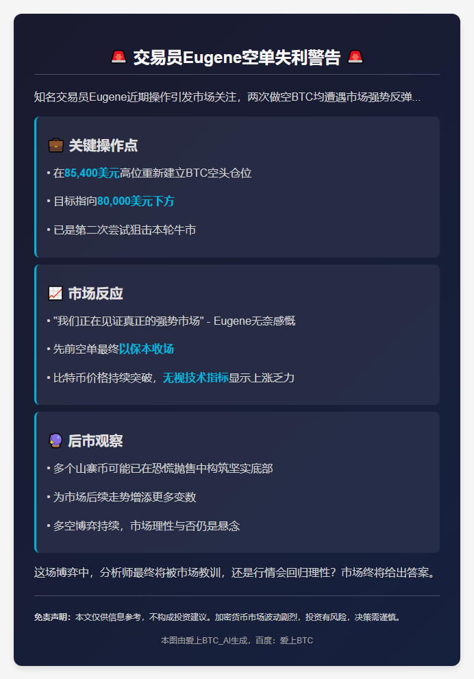 交易员Eugene：BTC空单失利，调整策略
