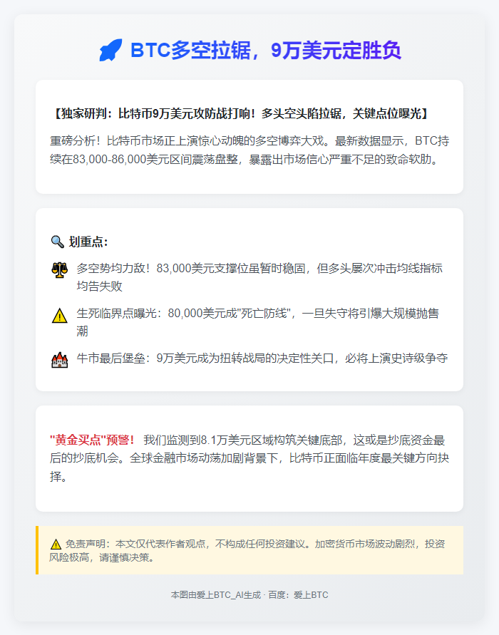 BTC多空拉锯，9万美元定胜负