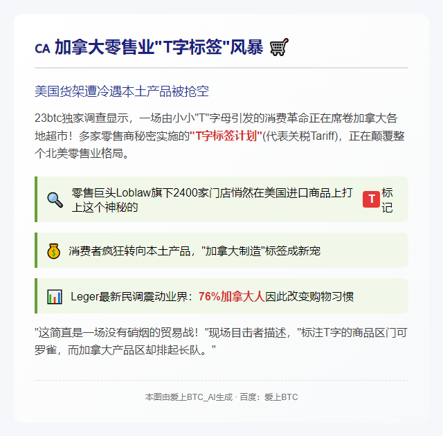 加拿大进口商品标记“T”，消费者转购本地货