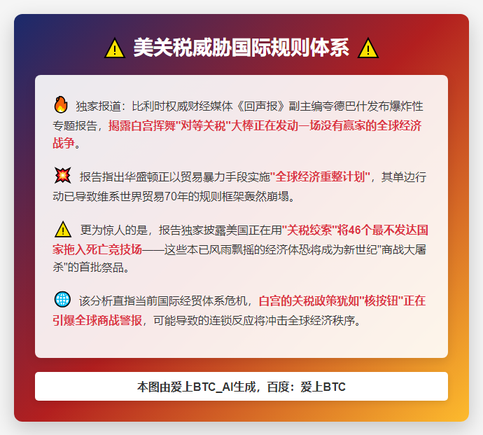 美关税威胁国际规则体系