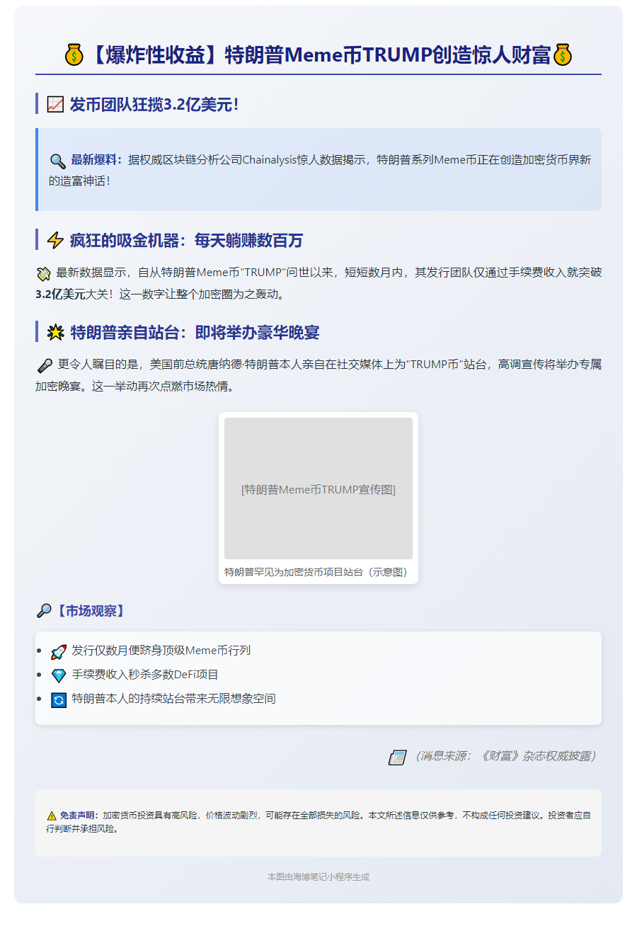 特朗普团队狂赚3.2亿手续费