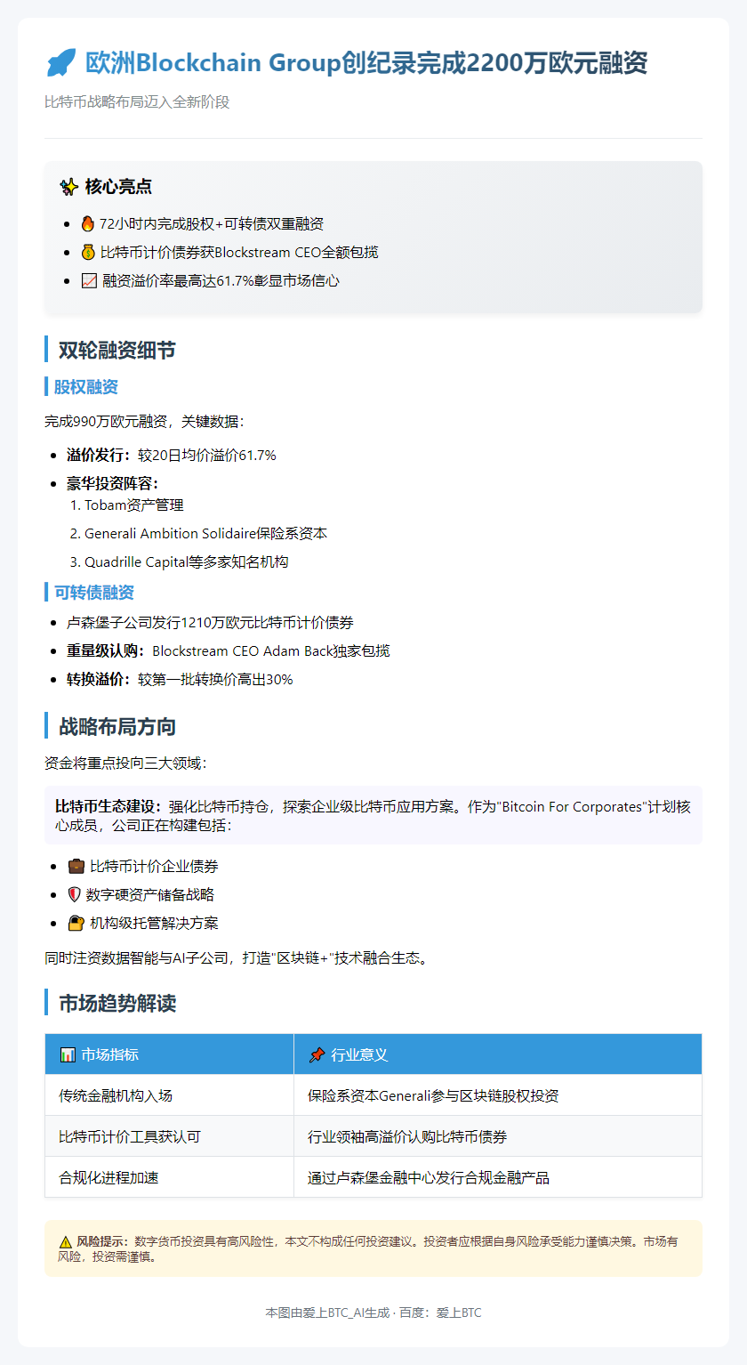 欧洲区块链公司融资超2200万欧元