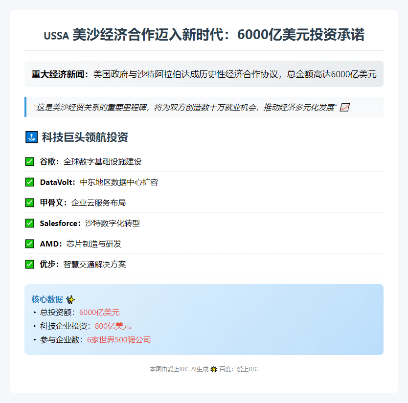 美获沙特6000亿投资承诺