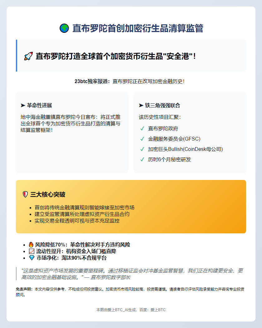 直布罗陀首创加密衍生品清算监管