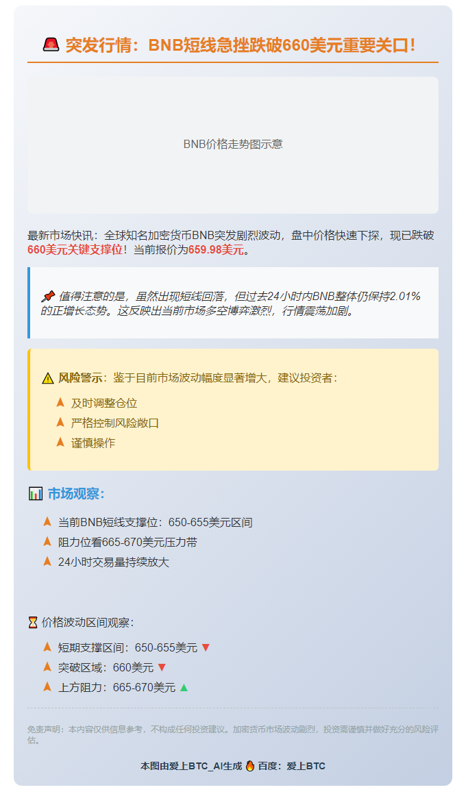 BNB跌破660美元