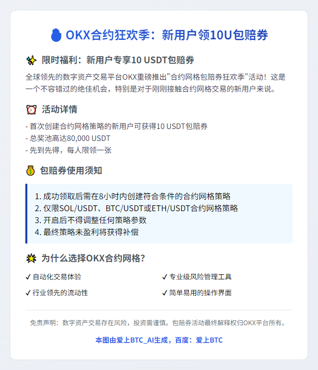 OKX合约狂欢季：新用户领10U包赔券