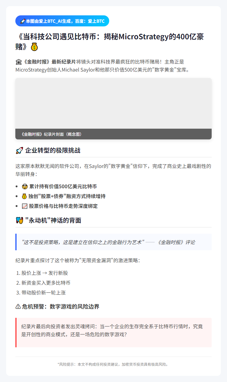 《金融时报》推出Michael Saylor纪录片
