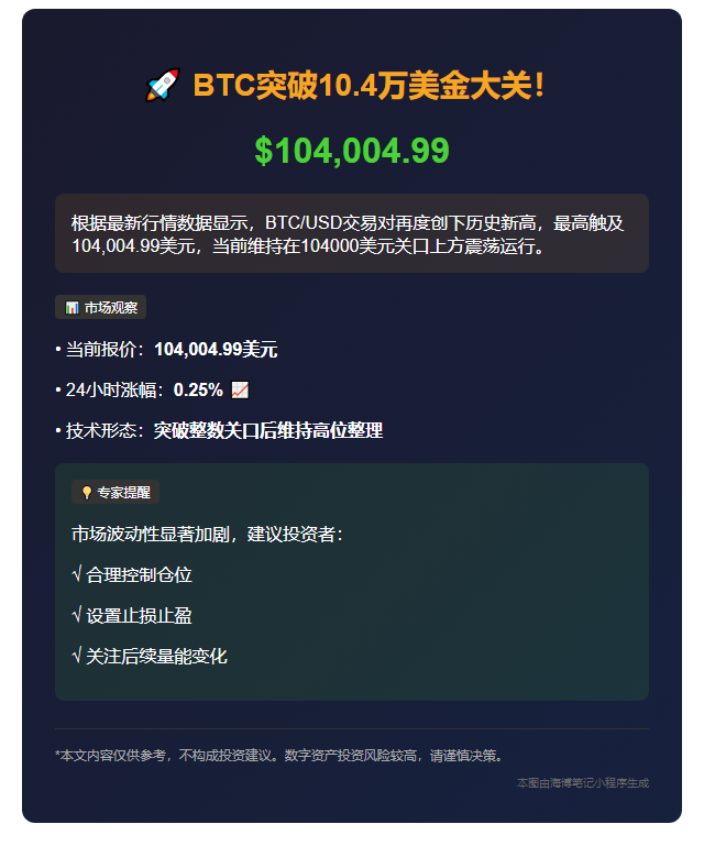BTC破10.4万美金