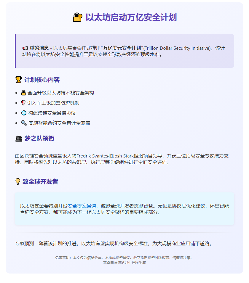 以太坊启动万亿安全计划