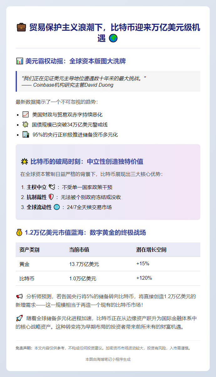 贸易保护重塑资本流动，比特币或迎万亿机遇