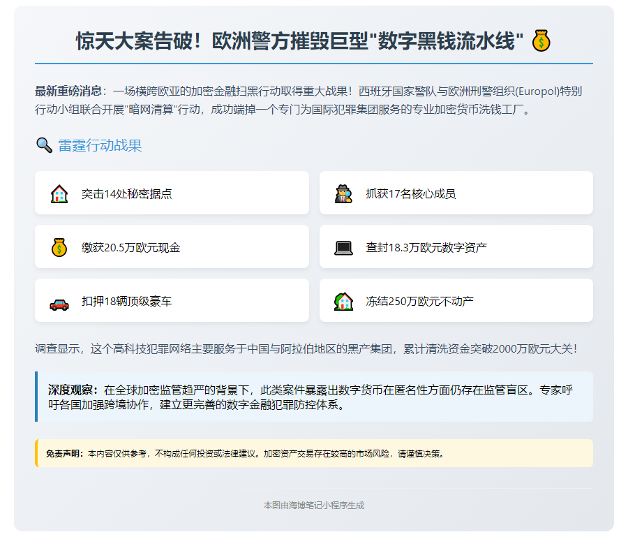 欧西联手端掉加密黑钱工厂 涉案逾2000万欧元