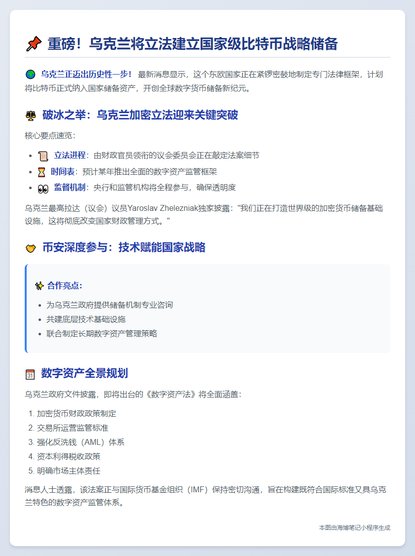 乌拟推比特币战略储备