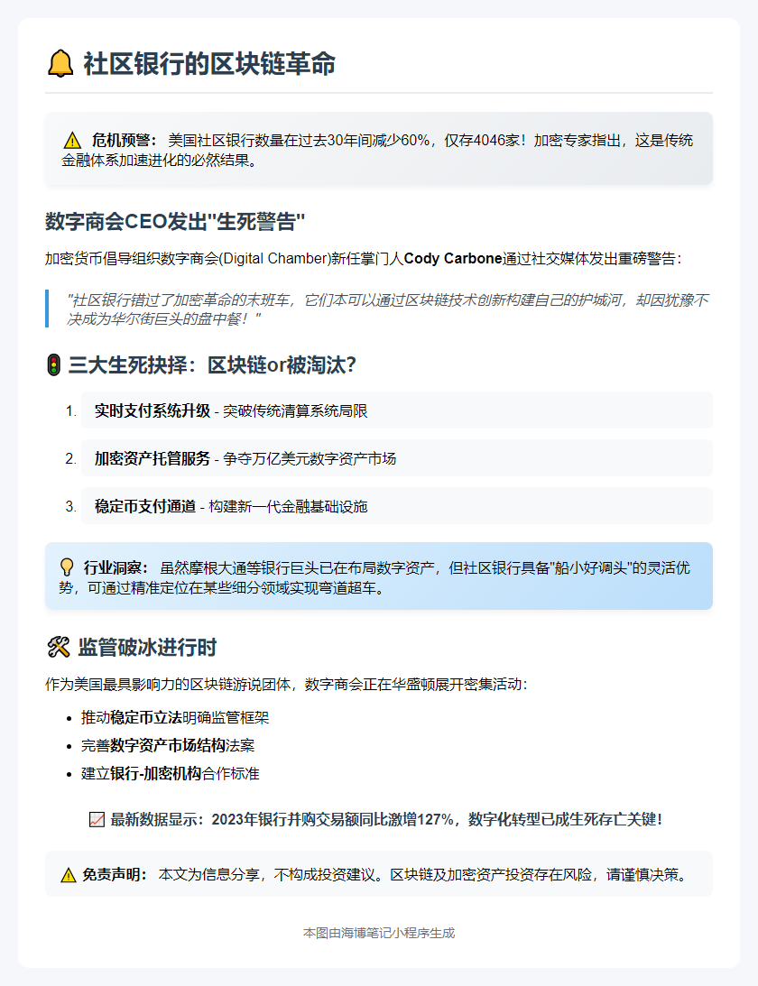 社区银行该用区块链避免吞并