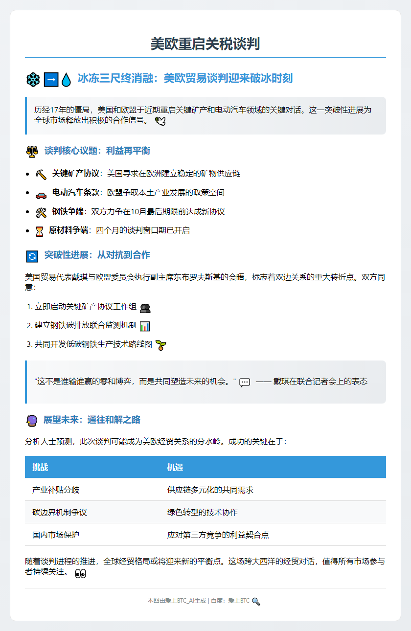 美欧重启关税谈判