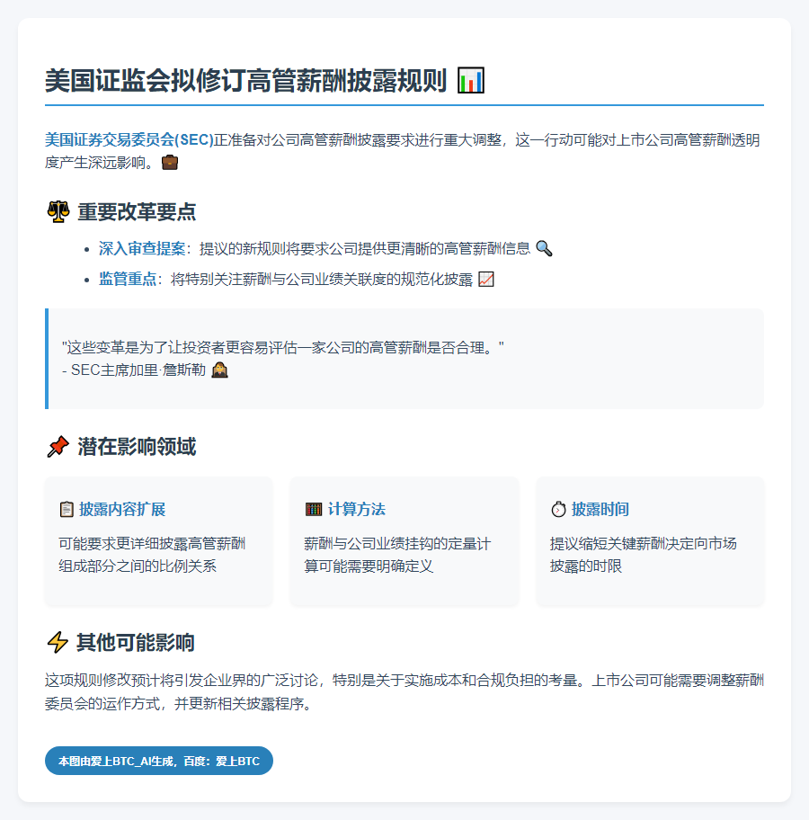 SEC拟审查高管薪酬披露