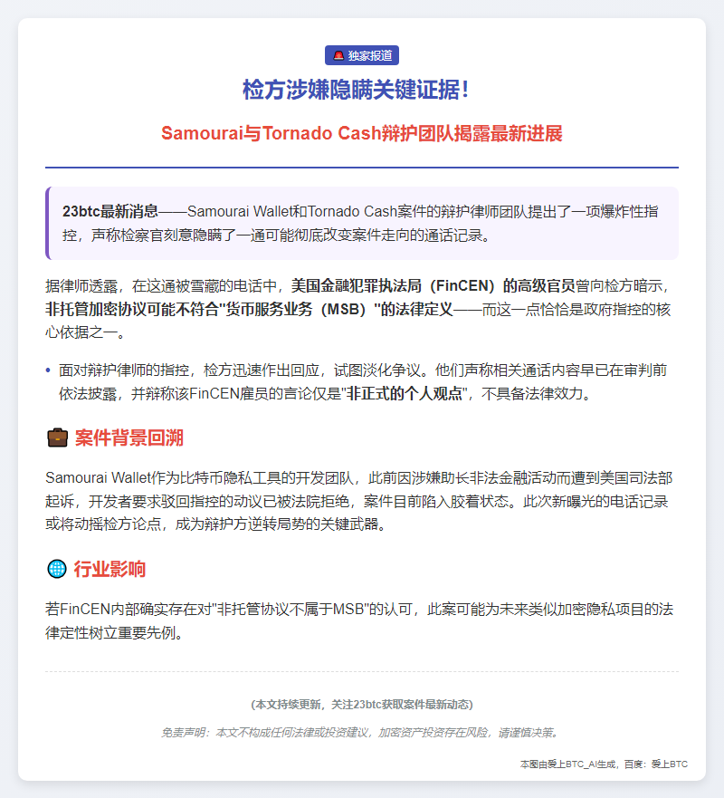 辩护律师：检方隐瞒无罪证据