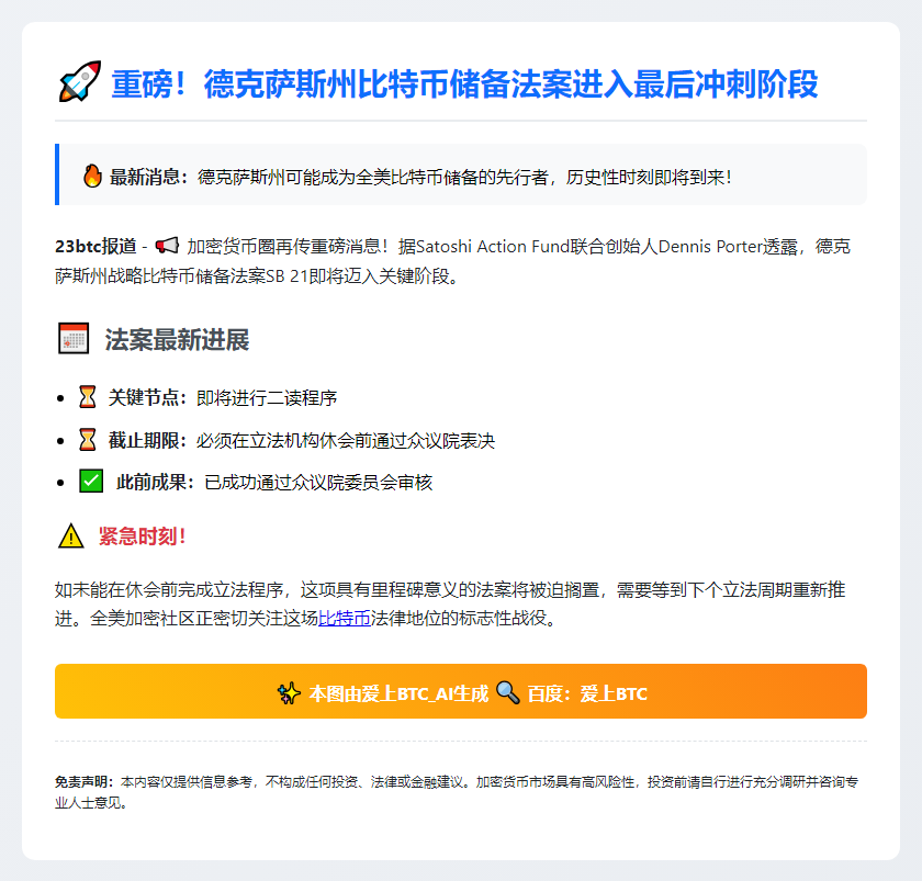 比特币储备法案进入二读