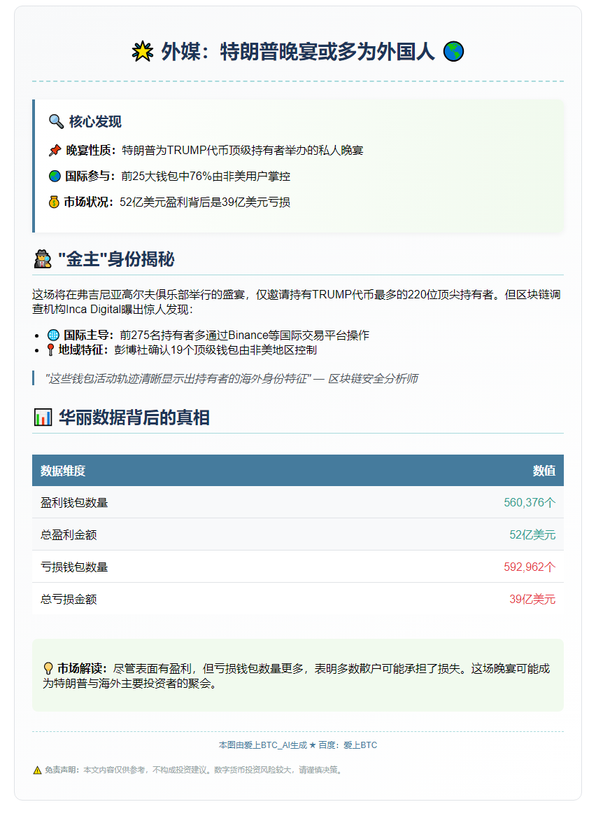 外媒：特朗普晚宴或多为外国人