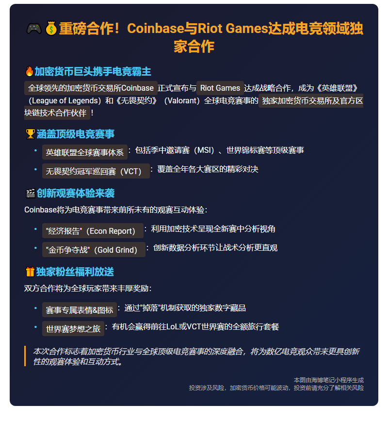 Coinbase联手Riot Games成独家加密赞助商