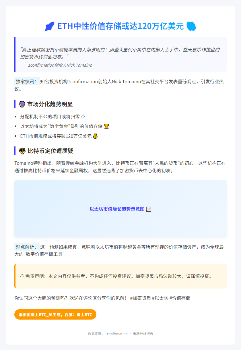 ETH中性价值存储或达120万亿美元