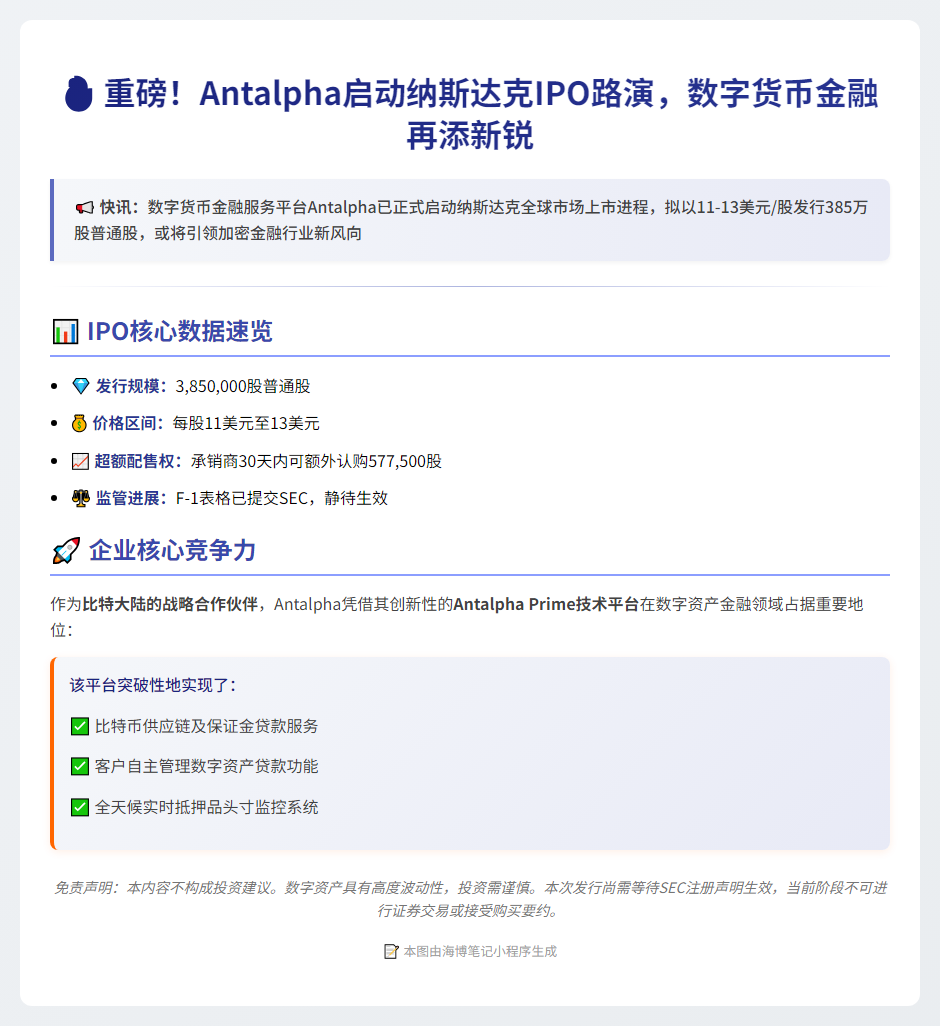 Antalpha申请纳斯达克上市