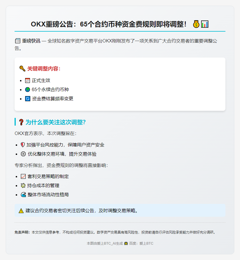OKX调整合约资金费结算频率
