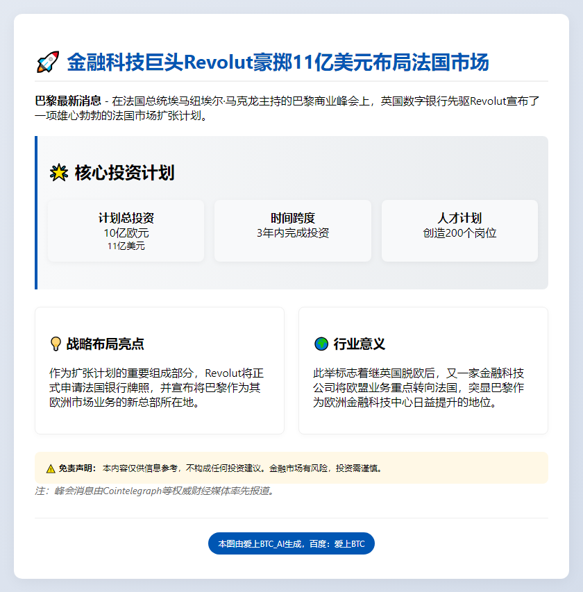 Revolt投资11亿欧元进军法国银行业
