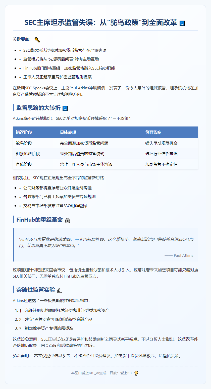 SEC转向主动加密监管，整合FinHub职能