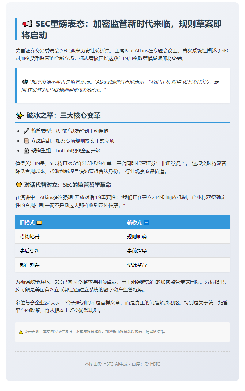 SEC拟推加密新规 无惧创新