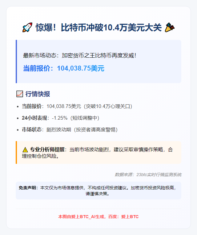 比特币破10.4万美元