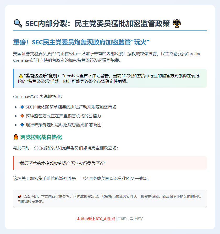SEC委员抨击加密监管不力