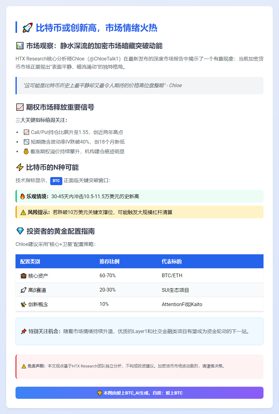 比特币或创新高，市场情绪火热