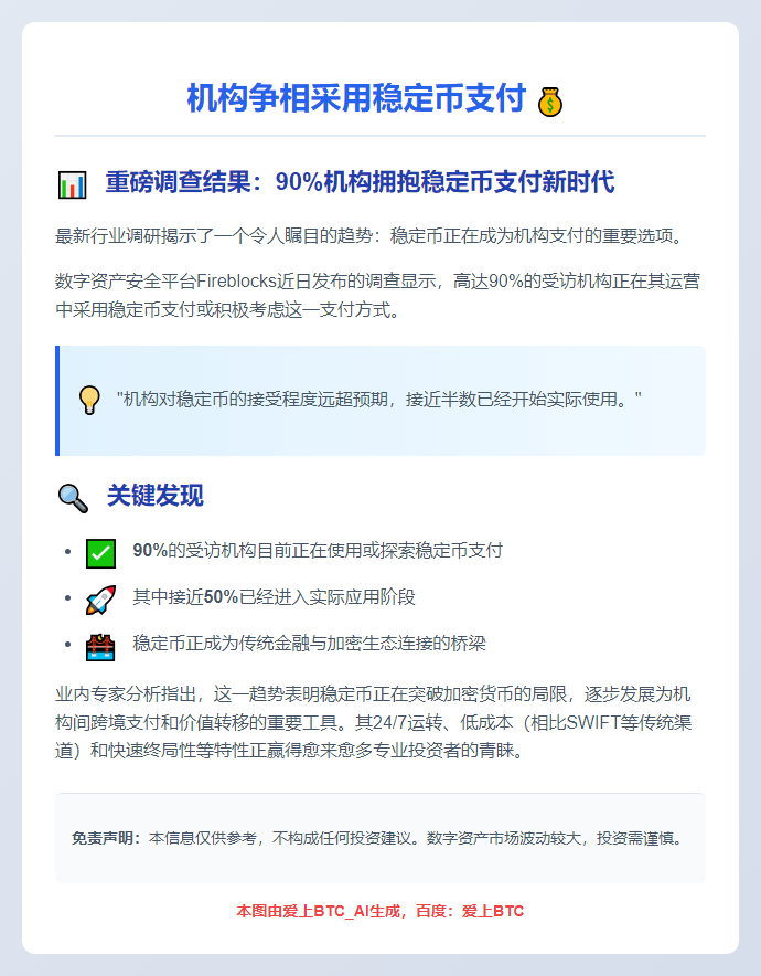 机构争相采用稳定币支付