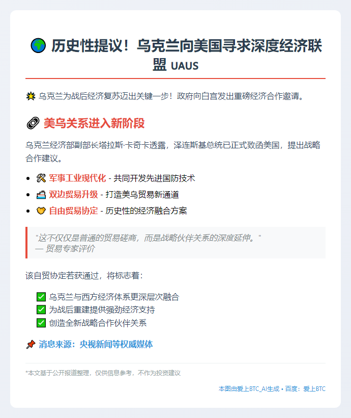 乌总统提议与美国签自贸协定
