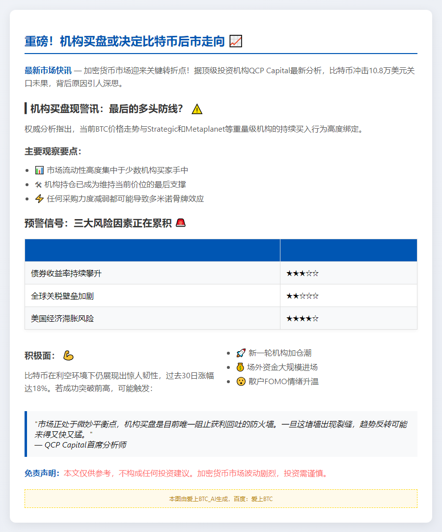 机构减购或逆转BTC涨势
