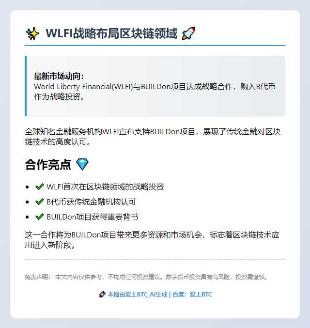 WLFI购入B代币支持BUILDon团队