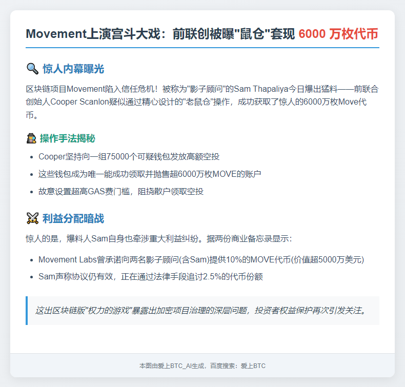 前联创被曝老鼠仓获6000万Move代币