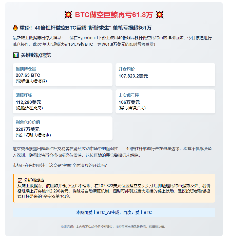 BTC做空巨鲸再亏61.8万