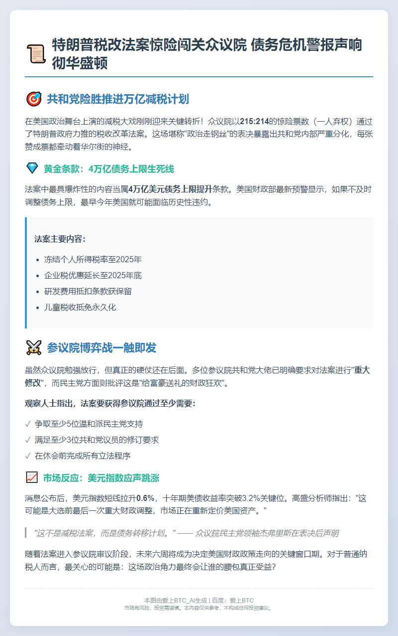 特朗普税改险过众议院
