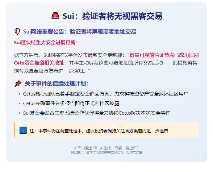 “Sui：验证者将无视黑客交易”