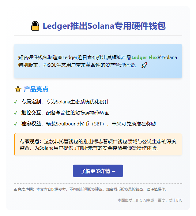 Ledger推出Solana专用硬件钱包