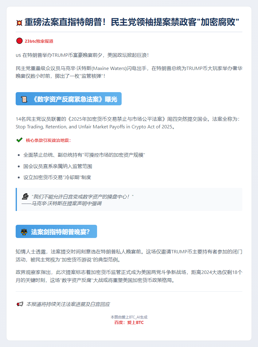 美民主党领袖提案打击