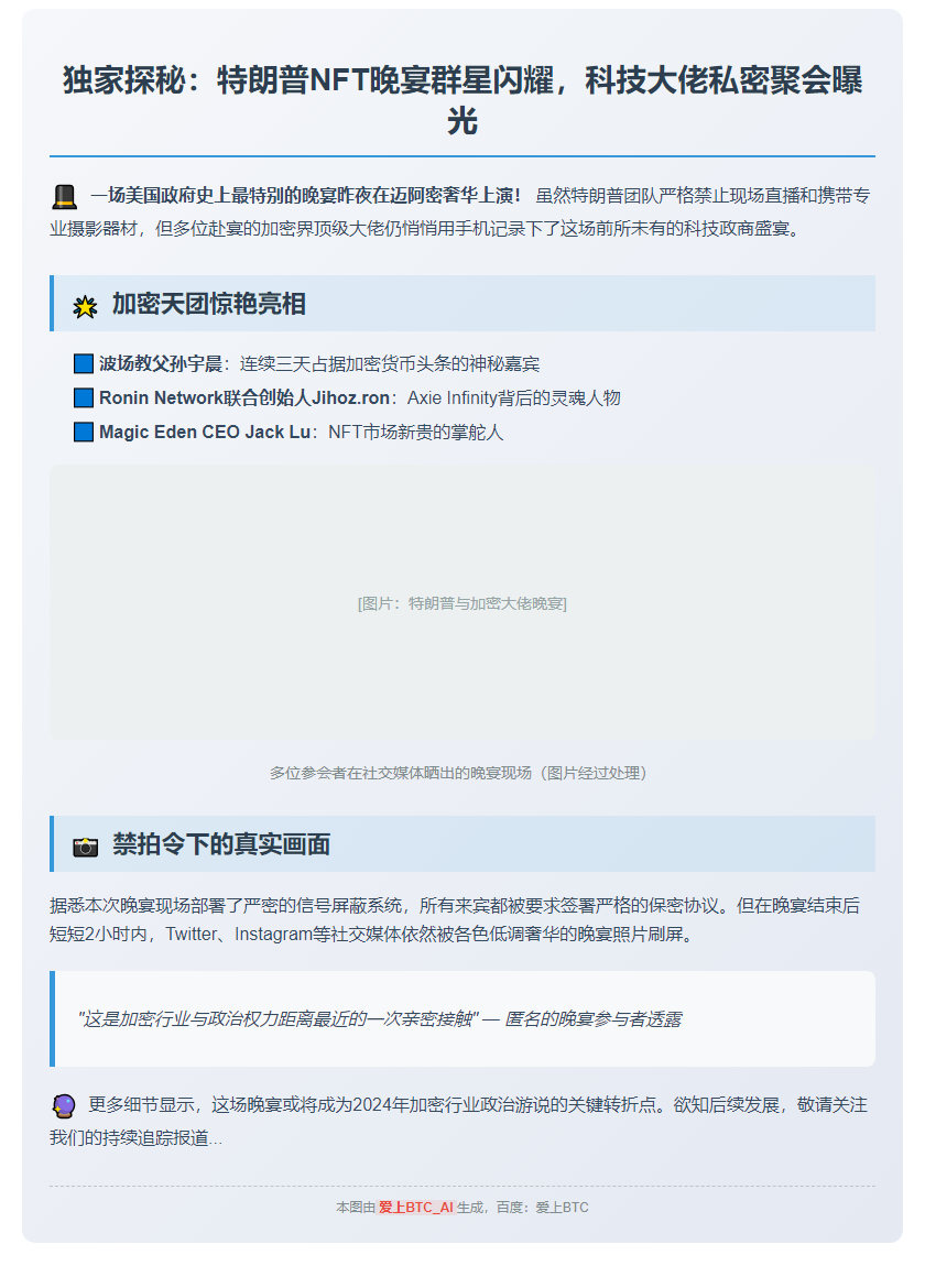 特朗普晚宴大咖云集
