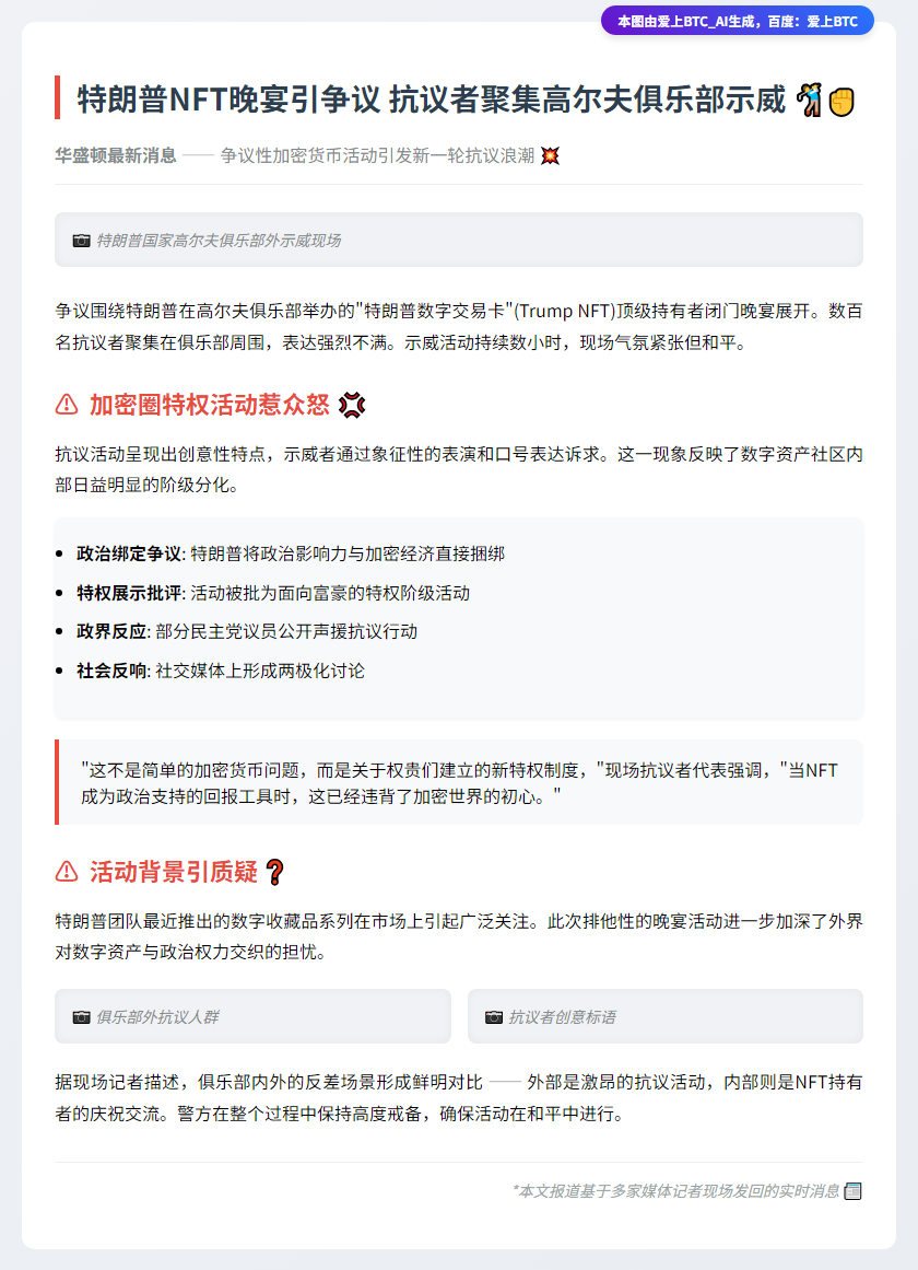 抗议者聚集特朗普晚宴现场