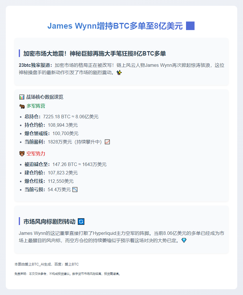 James Wynn增持BTC多单至8亿美元