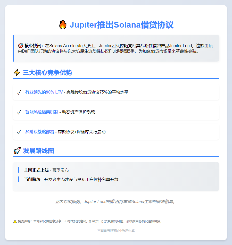 Jupiter推出Solana借贷协议