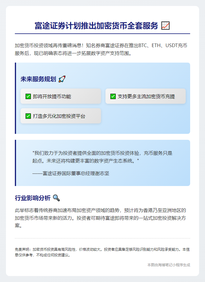 富途未来支持提币与主流币充提