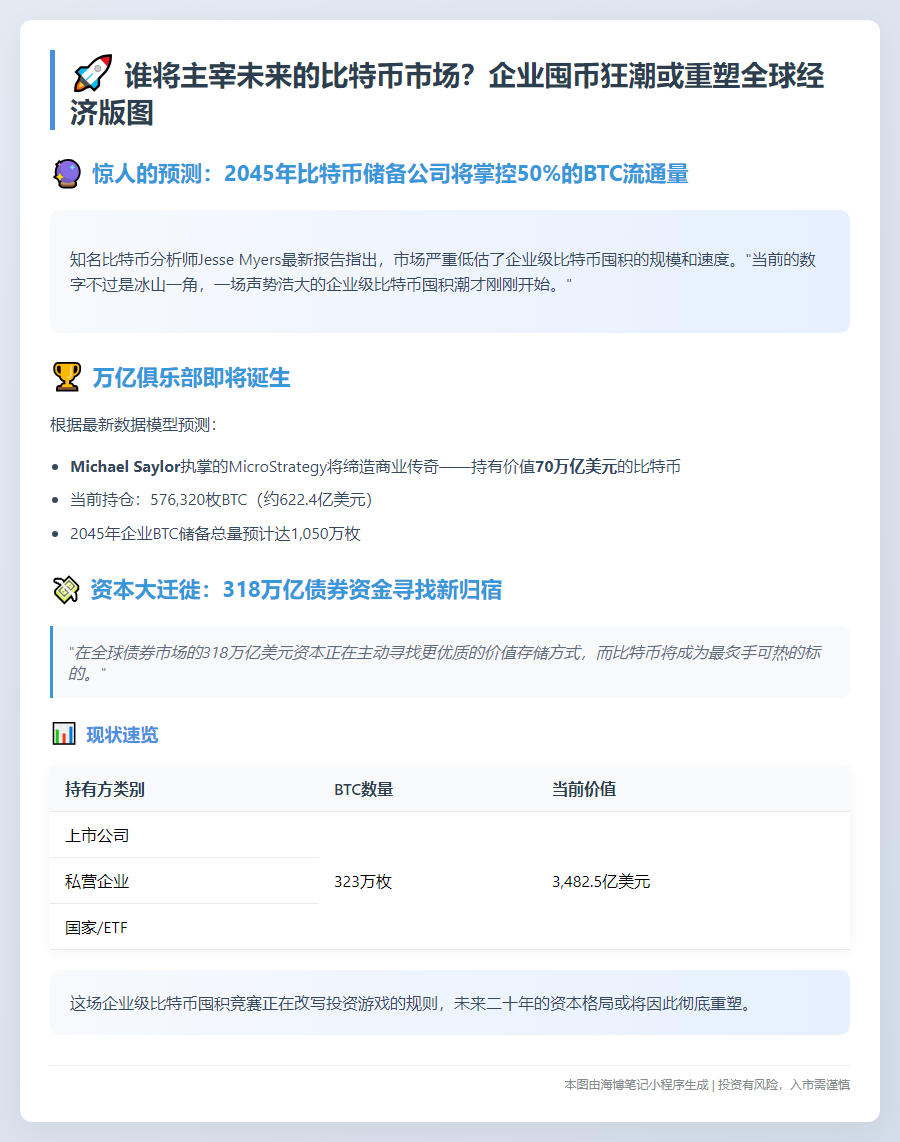 企业BTC持仓或被低估，总值或达70万亿