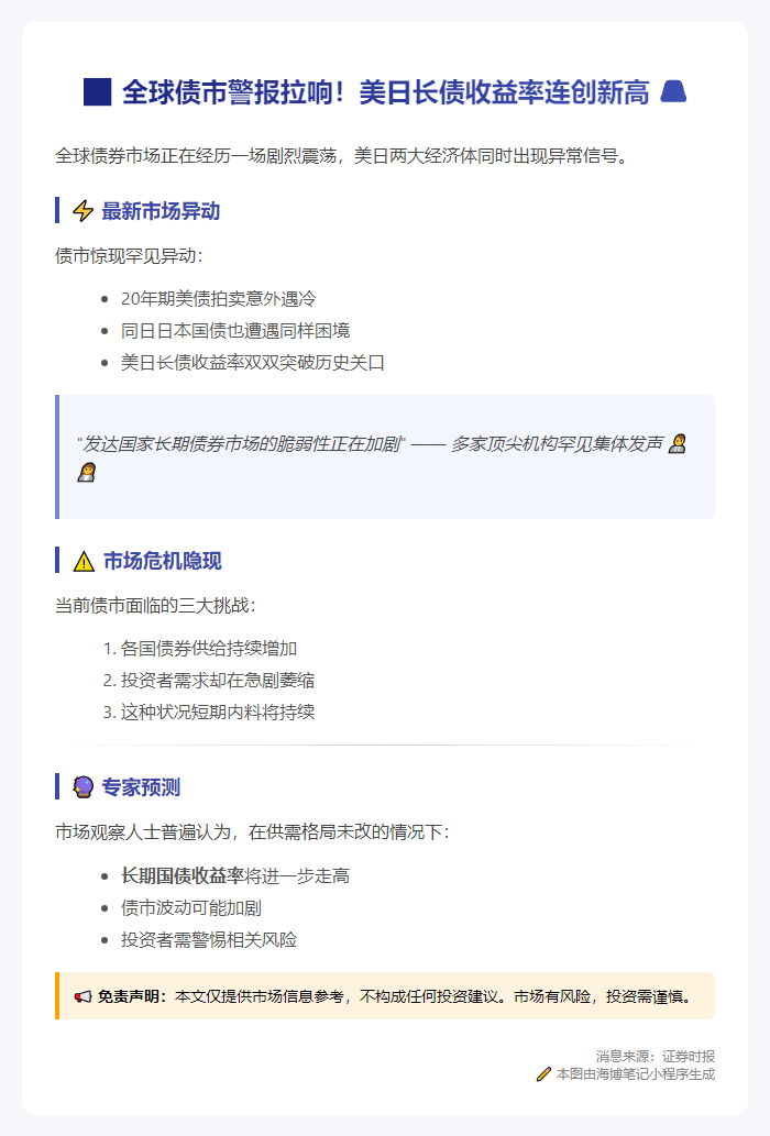 美日债收益率狂飙 机构警告